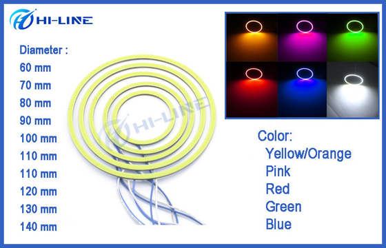 Paare 60mm 66 führten PFEILER LED Scheinwerfer-Engels-Augen-Halo-Ring-Licht-Universalität blaues Rot des Auto-Lichtes weiße